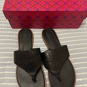 Tory Burch Black Leather Sandals